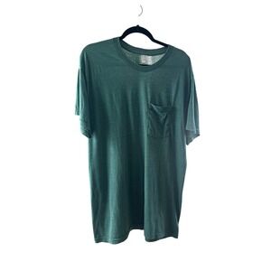 Vintage Fruit of the Loom Pocket T Shirt Mens XL Green Made in USA 80s 90s